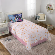 Nickelodeon 9B289J Dora The Explorer Kids 4-Piece Pink Orange Floral Sheet Set, Full