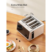 Yabano 7703 4 Slice Toaster, Touchscreen, Dual Independent Control Panels, Stainless Steel