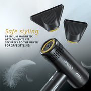Wahl Vanquish Compact Hair Dryer, 1600W Digital Motor, 3 Heat and 3 Speed Settings, Ionic Technology, Black, 3028756