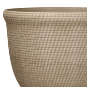 Better Homes & Gardens Tatum Recycled Resin Garden Planter, Khaki Chino, 15.8in Round, Geometric Pattern