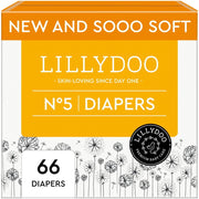 LILLYDOO Baby Diapers Size 5, Ultra Soft, Absorbent Leak Protection, Hypoallergenic, Fragrance-Free, Dermatologist Tested, 66 Count