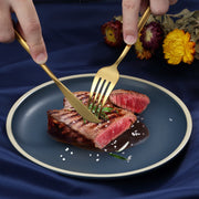 Bestdin 20-Piece Stainless Steel Flatware Set, Matt Gold Polish, Service for 4, Dishwasher Safe