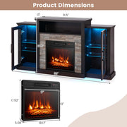 Costway FP10181US-CF Fireplace TV Stand with Led Lights & 18