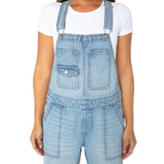 Celebrity Pink Women's Boyfriend Cuffed Denim Overall, Relaxed Fit, Adjustable Straps, Light Wash, Sizes XS-XXXL, CJ80426FB26W