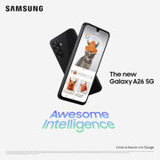 Samsung Galaxy A26 5G Smartphone, 6.7 in Super AMOLED 120Hz Display, 8GB RAM, 256GB Storage, Black, IP67 Dust and Water Resistant, Android 15