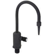 T&S Brass Laboratory Faucet, Single Control Handle, Matte Black, Grey PVC Rigid Gooseneck, Serrated Tip, Deck Mounted, Single Hole, BL-9505-01