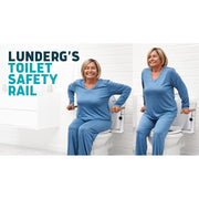 Lunderg Toilet Safety Rails for Seniors, Adjustable Height Grab Bars, Sturdy Steel Frame, Legless Design, White