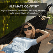 Yacona Hammock with Stand, Heavy Duty Steel Frame, Portable, Black, 600 lb Load Capacity