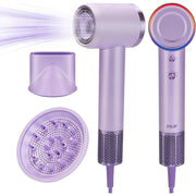 BERGUF Professional Ionic Hair Dryer, 130000 RPM High-Speed Brushless Motor, Purple - Lightweight & Portable