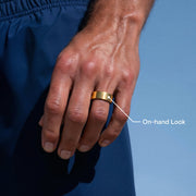 QALO QRNT Slim Smart Ring, Titanium Fitness Tracker with Heart Rate, SpO2, Stress, Sleep, Women's Health Monitoring, Brushed Gold, Size 7