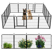 Naipo Dog Playpen, 32in Height, 16 Panels, Portable Metal Fence, Indoor and Outdoor Use, Black