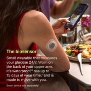Dexcom Stelo Glucose Biosensor Continuous Glucose Monitor with 15-Day Wear, Bluetooth Connectivity, Waterproof, Compatible with iOS and Android, 1-Pack STP-XN-010