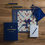 WS Game Company 41435 Monopoly and Scrabble Indigo Bookshelf Game Collection