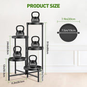 Xueyu 5 Tier Foldable Metal Plant Stand, Indoor Outdoor, Black, Space-Saving Corner Flower Display Rack for Patio Garden Balcony Living Room
