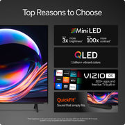 VIZIO 55 in Mini LED Quantum 4K QLED HDR Smart TV, Black, VQM55C-10