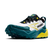 Brooks Caldera 8 Trail Running Shoes for Men, Ultra-Cushioned DNA LOFT v3, Breathable Mesh Upper, Medium Width, Bit of Blue Quince Celestial, 110440-131