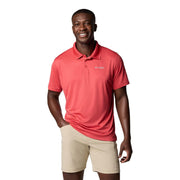 Columbia PFG Solar Stream Short-Sleeve Polo for Men - Sunset Red - L