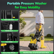Tcisa Electric Pressure Washer, 4000 PSI, 2.8 GPM, 1500W Motor, 35FT Power Cord, 20FT Hose, 5 Quick Connect Nozzles, Foam Cannon, HC002MU10NBA