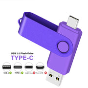 RIMZNG USB Flash Drive, 1TB Dual USB and USB C Connectors, Plug and Play, Lightweight with Metal Ring, S01