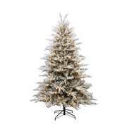 Holiday Time 7.5' Pre-Lit Royal Cedar Green Flocked Artificial Christmas Tree with Warm White LED Lights