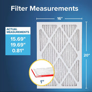 3M Filtrete AC Furnace Air Filter, MERV 11, MPR 1000, Electrostatic Pleated Polypropylene, 16x20x1 Inch, 4 Pack