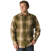 Carhartt Men's Loose Fit Heavyweight Cotton Flannel Long-Sleeve Plaid Shirt, Dark Bronzed Green, Large, 107013GL7-L