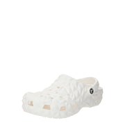 Crocs Classic Geometric Clog, Lightweight White Clogs with Ventilation Ports and Pivoting Heel Strap, Men's 10 / Women's 12, 209563-100
