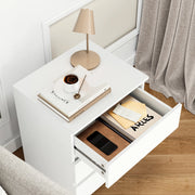 Homfa 1046155 2 Pcs White Nightstand with 3 Drawers, Sofa Table for Living Room, Modern Wooden Storage Cabinet for Bedroom