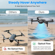 AUOSHI H857HPW Upgraded Mini Drone with 1080P WiFi Camera for Kids & Beginners , Black