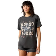 Ariat Women's Star Spangled Rodeo T-Shirt, Charcoal Mineral Wash, 100% Cotton, Relaxed Boyfriend Fit, Large, 10071179
