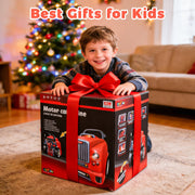 Liegorji Interactive Red Truck Engine Toy with Lights and Sounds, Detachable Parts, Electric Drill, Educational Pretend Play for Kids Ages 1-8, Red