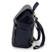 MoDRN Charli Convertible Backpack Diaper Bag with Adjustable Straps, Vegan Leather, Navy, Large