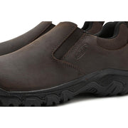 KEEN Men's Targhee 4 Slip-On Hiking Shoes, Waterproof Leather, Java/Black, Size 10, 1031163
