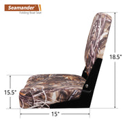 Seamander Marine Grade Camo Fishing Boat Seat, Low Back, Heavy-Duty Vinyl, Aluminum Frame, 2 Pack BS101CA(A)-2