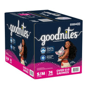 Goodnites Nighttime Bedwetting Underwear for Girls, Small 38-65 lbs, 74 Count, Disney Characters, Enhanced Absorbency, Stretchy Sides