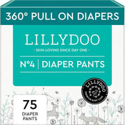 LILLYDOO Toddler's Diaper Pants, Size 4 (20+ lbs), White - Portable