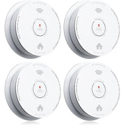 SITERWELL Smoke Detector, 10-Year Battery Operated, Photoelectric and Electrochemical Sensors, 85 dB Alarm, UL217-9th Edition Certified, Bilingual Voice Alerts, Pack of 4