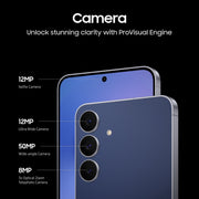 Samsung Galaxy S25 FE Cell Phone, 128GB, Navy, 6.7in Dynamic AMOLED 2X Display, 50MP Triple Rear Camera, 12MP Front Camera, Exynos 2400 Processor, 8GB RAM, 4900mAh Battery, Android 16