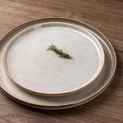 AmorArc Ceramic Dinnerware Sets for 6, 18 Pieces Stoneware Plates and Bowls Sets, Cappuccino