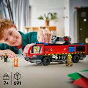 LEGO City Airport Fire Truck Building Toy with 4 Firefighter Minifigures, 691 Pieces, Ages 7+, 60499