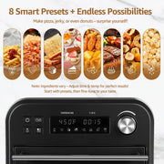 Fatabeta FM1053 Multifunctional Digital Air Fryer Oven, 14QT 8-in-1 Countertop Convection Oven, Black