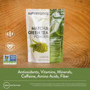 MRM Raw Matcha Green Tea Powder, Authentic Japanese Superfood, Vegan, Gluten-Free, 6 oz, 80015