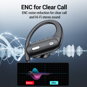 VEAT00L Hybrid Active Noise Cancelling Wireless Ear Buds, 75Hrs Bluetooth 5.3 Headphones IP7 Waterproof for Sport, Running Wireless Earphones with ENC, Deep Bass Over Ear bud with Earhooks for Android, iOS