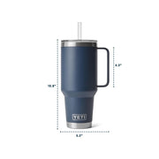 YETI Rambler Straw Mug, Stainless Steel, Vacuum Insulated, Firefly Yellow, 42 oz, 70000004055