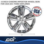 Coast To Coast Automotive Wheel Cover, Impostor 18 Inch Chrome ABS Plastic, 5 Spokes, Snap-On Center Retention, Set of 4, IMP449X