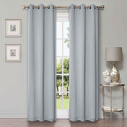 Home City Inc. Superior Solid Room Darkening Curtain Set, Stone Blue, 2-Pack, 42 x 96 in