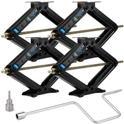 Kohree RV Trailer Stabilizer Leveling Scissor Jacks, 24in Adjustable Height, 7500lbs Capacity, Alloy Steel, Set of 4, Black, Includes Crank Handle and Drill Bit, KR1221-WK