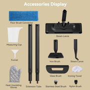Vecukty Steam Mop with 14 Accessories, 50 fl oz Tank, 230 F Steam, Corded Electric, Green, HS001GE10NBA