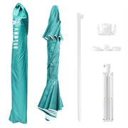 AMMSUN 6.5ft Sports Beach Umbrella with UPF 50+ Sun Protection, Adjustable Tilt and Height, Steel Tripod Stand, Green, AM76008-LC