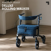 Sharper Image 1019378 Deluxe Rolling Walker with Seat and 8-inch Wheels, 300 lb Capacity